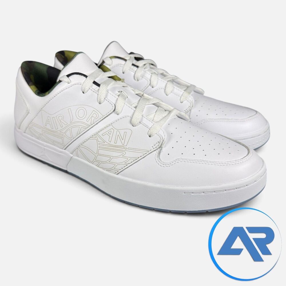 Nike Air Jordan Nu Retro 1 Golf Low Triple White Camo Men's Size 15  FZ4153-102
